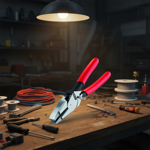 Knipex American <b>Style</b> Lineman's Pliers Black Atramentized Handle with Multi-Component Grips Wire Crimpers with Polished <b>Head</b> - Product Image 3