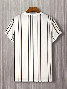 100% coton blanc solide T-Shirt pour hommes grande taille décontracté col rond manches courtes Collection d'été 260 grammes tissu vêtements en vrac - Product Image 2