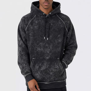 Nouveauté Sweat-shirt unisexe à lavage acide avec logo personnalisé Sweat-shirt surdimensionné à lavage acide Sweat-shirt vintage Sweat-shirt à fermeture éclair pour homme - Product Image 5