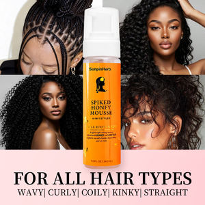Mousse capillaire au miel 4 en 1, mousse coiffante légère pour la définition des boucles, la brillance et le contrôle des frisottis - Product Image 1