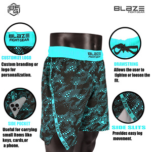 Short d'entraînement extensible confortable pour hommes High Street MMA Grappling Boxing Personnalisable Logo Pattern Taille élastique pour - Product Image 6