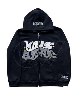 Sudadera con capucha de felpa con cremallera de alta calidad de fabricante personalizado al por mayor, Sudadera de punto unisex de talla grande con estampado de hojaldre - Product Image 2