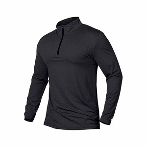 Men's Quick Dry Long Sleeve Quarter Zip <b>Athletic</b> Running Shirt - Product Image 3