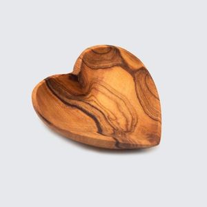 Bol en bois en forme de cœur pour noix et collations, bois d'acacia naturel, mangue - Product Image 3