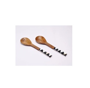 Cuchara de Madera Natural Más Vendida, Mango Largo, Pulido Espejo, Resina, Logotipo Personalizado para Cocina, Cena, Resina con Madera - Product Image 4