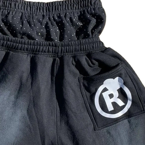 Shorts en jean vintage pour homme, délavé à l'acide, déchiré, délavé, double taille mi-haute, décontracté, avec patchs brodés personnalisés en feutre Lupin - Product Image 4