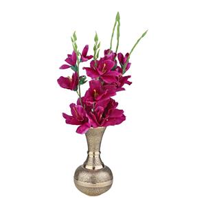 Vase à fleurs en métal gravé à reflets réfléchissants, amplifie les couleurs vibrantes des fleurs fraîches, apparaissant plus pleines et plus radieuses - Product Image 6