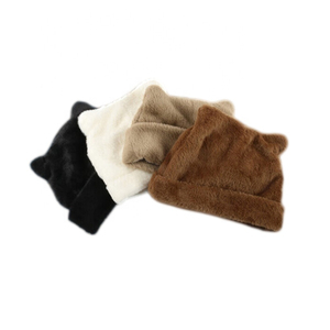 Gran Oferta personalizada invierno cálido felpa moda Imitación Piel de conejo tejido cubo sombrero para mujer - Product Image 1