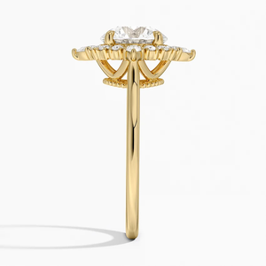 Anillo de compromiso de oro amarillo de 14K con diamante cultivado en laboratorio VVS de alta demanda, joyería de moda fina para uso ocasional de la fabricación - Product Image 2