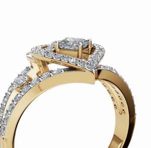 Elegante Anillo de Boda de Plata de Ley con Incrustaciones de Diamantes y Moissanita para Aniversarios y Fiestas, Empaque Personalizado desde India - Product Image 3