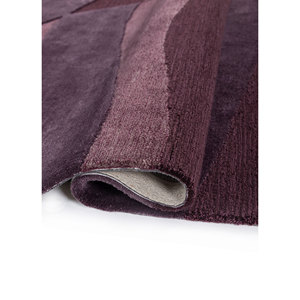 Alfombra de Lana y Viscosa con Diseño Abstracto Cera, Hecha a Mano, en Rosa y Morado TNQ-3300 para Decoración de Sala de Estar y Pasillo - Product Image 2