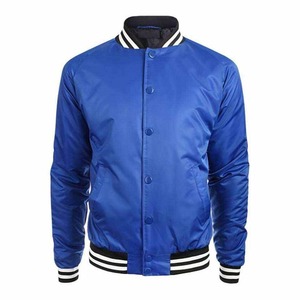 Haute qualité Baseball personnalisé hiver Satin Varsity vestes dernière arrivée col montant fermeture éclair toile coupe-vent OEM prix bon marché - Product Image 4
