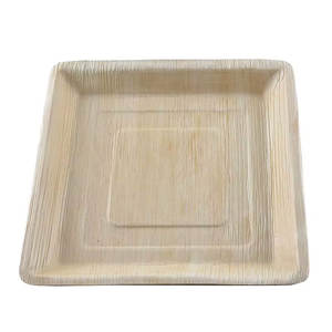 Plateaux rectangulaires plats en bambou biodégradable naturel Plateaux carrés jetables pour fête de mariage Forme carrée de service alimentaire - Product Image 1