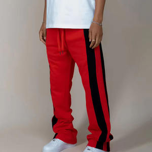 Pantalons évasés stretch pour hommes, coupe ajustée sur les cuisses, bas large pour un look élégant, pantalons évasés taille haute pour hommes - Product Image 4