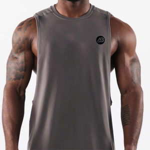 Camiseta sin mangas de gimnasio para hombre, superventas, de la mejor calidad, transpirable, de secado rápido, tejida, ajustada, de color liso - Product Image 1