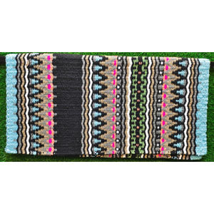 Western Show Horse Saddle Blanket Diseño de Nueva Zelanda Manta de sillín de lana hecha a mano Top Wool Saddle Pad Size - Product Image 1