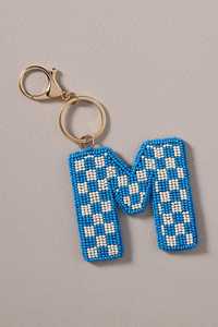 พวงกุญแจตัวอักษร L ลายตารางสีเขียว ทำมือ 100% ประดับลูกปัด ปักด้วยลูกปัดเม็ดเล็ก พร้อมห่วงโลหะ ของขวัญส่วนตัว - Product Image 4