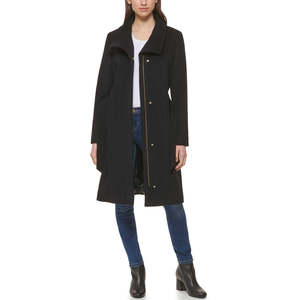 Cappotto Avvolgente in Misto Lana Cole Haan Signature con Cintura, Design Elegante in Nero, Taglia 10 per l'Autunno - Product Image 1