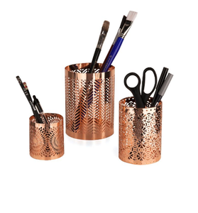 Porte-stylo en métal en aluminium de conception exclusive support de stockage de papeterie fini moderne support de crayon multifonctionnel - Product Image 2