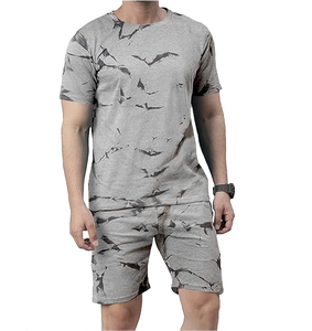 Mens Summer Suit 2 Piece Shorts and T-shirt <b>Set</b> Print Weave Digital Printing Verano Summer Clothes Summer Wear 100% Cotton - Product Image 1