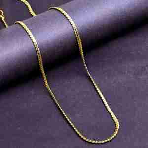 Collier chaîne serpent plate en laiton micro-plaqué or 14K 18K 24K pour femme, design moderne, vente en gros - Product Image 2