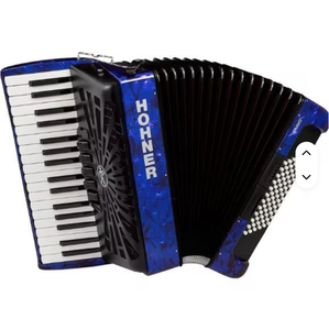 IBRA BEST SELLING Hohners Bravo Ill 72 Accordéon diatonique noir avec soufflet bleu, configuration chromatique - Product Image 2