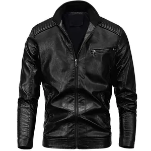 Jaqueta de couro para homens de qualidade premium, jaqueta nova de material de couro para adultos, moda de tendência