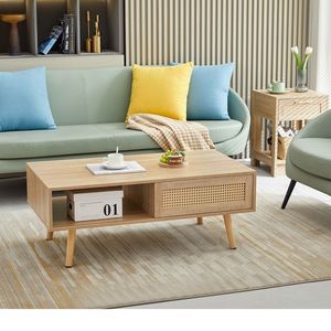 Mesa nórdica de ratán decorativa demandada Caliente con base, mesa de ratán antideslizante móvil respetuosa con el medio ambiente, ligera en peso - Product Image 6