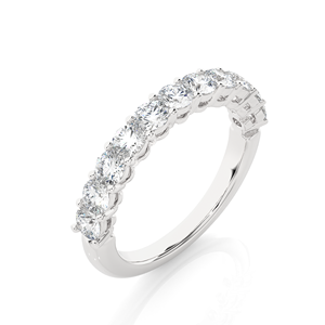 Anillo de Media Eternidad Estilo Vintage de Oro de 14K con Diamantes Cultivados en Laboratorio con Claridad VVS, Joyería Fina para Bodas y Uso Diario - Product Image 6