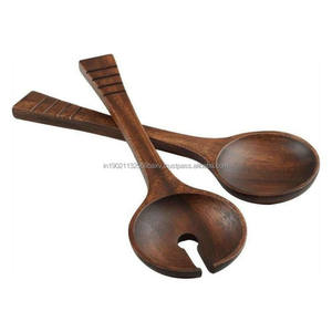 Ensemble de cuillères à salade en bois poli personnalisé de haute qualité couverts en bois élégants pour le service de fête fabriqués à la main par le fabricant - Product Image 3