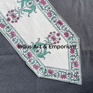 ดอกไม้บล็อกมือพิมพ์ผ้าฝ้ายอินเดียเสื่อตารางดอกไม้และผ้าเช็ดปากชุด6ผ้าเช็ดปากและ6เสื่อ - Product Image 2