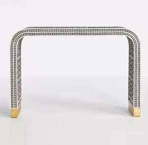 Console d'incrustation d'os Meubles de décoration intérieure uniques-Armoire d'incrustation d'os pour le salon Meilleur prix par l'artisanat en croissant - Product Image 3