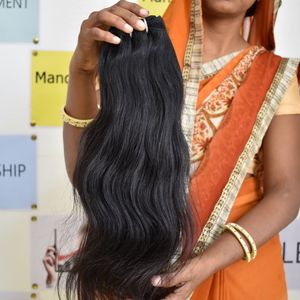 100% naturel pas cher vierge indien Temple Extensions de cheveux humains droite noir cuticule aligné non transformés faisceaux de cheveux humains - Product Image 5