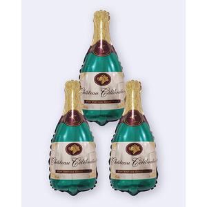 Globos de Aluminio con Forma de Botella de Champán Chateau Celebration, Verdes, 21.5x50cm, Decoraciones para Fiestas - Product Image 1