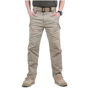 2024 personnalisé hommes extérieur Streetwear Baggy Cargo pantalon de haute qualité couleurs unies tricoté velours côtelé dans un Style décontracté - Product Image 1