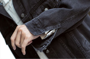 Chaqueta vaquera de moda de otoño para hombre, abrigo con cuello levantado a la moda, prendas de vestir informales con vaquero, chaqueta vaquera de estilo informal para hombre - Product Image 5