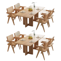 Ensemble table et chaises de restaurant en teck massif, prix de gros, pour intérieur et extérieur, produit de haute qualité