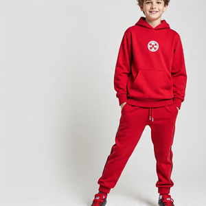 ชุดวอร์มผ้าฟลีซผ้าฝ้ายขนาดใหญ่สำหรับเด็กผู้ชายวัยหัดเดินชุดวิ่งชุดกีฬาสำหรับวิ่งจ๊อกกิ้งฟิตเนสแบบสวมหัวและกางเกงวอร์มสำหรับเด็ก - Product Image 1