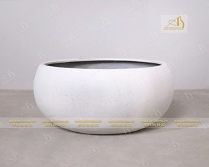 Moderno Mini Estilo Fibra de vidrio Compuesto Ecológico Durable Galvanizado Acabado de macetas de flores al aire libre de la FP303H44OW-CO - Product Image 4