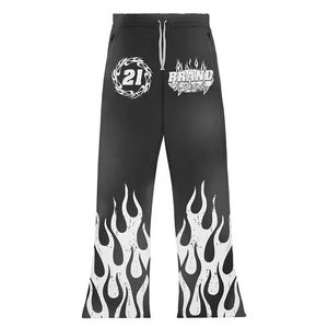 Survêtement de qualité supérieure, sweat-shirt et pantalon de survêtement d'hiver, coupe et couture, logo personnalisé imprimé, style évasé respirant, 100% coton - Product Image 2