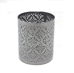 Precio al por mayor plata hierro votivo decoración de Navidad portavelas recipientes hogar decorativo hecho a mano personalizado - Product Image 1