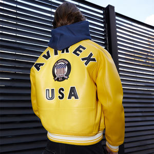 Chaquetas Casuales Avirex de la Mejor Calidad, Cuello Alto, Estilo Urbano, Cuero Resistente, Color Sólido, Precio al por Mayor - Product Image 6