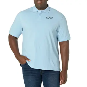 Kaus Polo katun pria ukuran besar 5XL kualitas terbaik harga murah Logo kustom baju kerja kemeja Polo Golf
