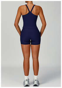 Ensemble de vêtements de sport pour femmes, 5 pièces, tenue de yoga et de fitness, haut à manches longues, soutien-gorge de sport et short taille haute - Product Image 6