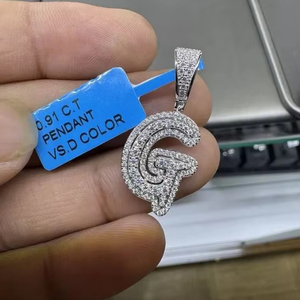 925 Sterling Silver Gold Plated Diamond Initial <b>Letter</b> G <b>Charms</b> Classic Vvs D 0.91 Ct Party - Product Image 1