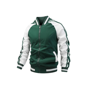 Chaqueta de béisbol informal para hombre, bombardero ligero de poliéster, estilo universitario, bordado de letras, mangas regulares - Product Image 2