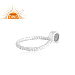 แหวนพลอยอความารีนธรรมชาติทำจากเงินสเตอลิง925ล่าสุดเครื่องประดับตามสั่งสำหรับเป็นของขวัญสำหรับผู้หญิง - Product Image 4