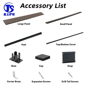 לוחות גדר פרטיות אופקיים מאלומיניום שחור לחצר קדמית - Product Image 3