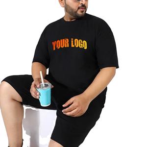 Conjunto de ropa de calle de verano personalizado para correr, chándal corto de algodón 100% para hombre, Conjunto de camiseta y pantalones cortos serigrafiados de fabricante - Product Image 1