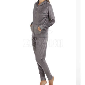 Winter Wear Custom Made Women <b>Tracksuit</b> with Solid Casual Design Stand Collar 100% Cotton Custom Logo & Private Label <b>Tracksuits</b> - Product Image 2